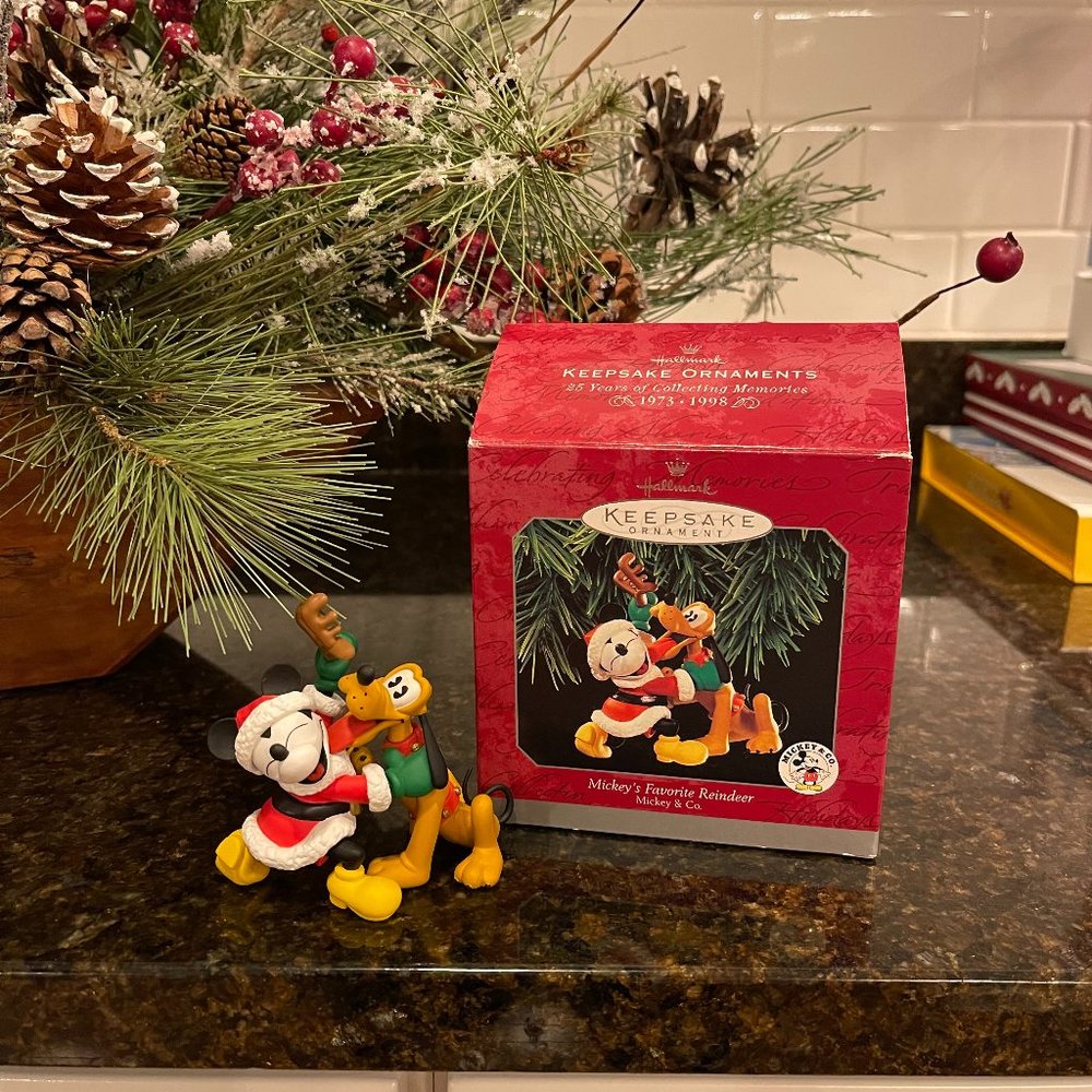 Hallmark 1998 Mickey's Favorite Reindeer Ornament Disney